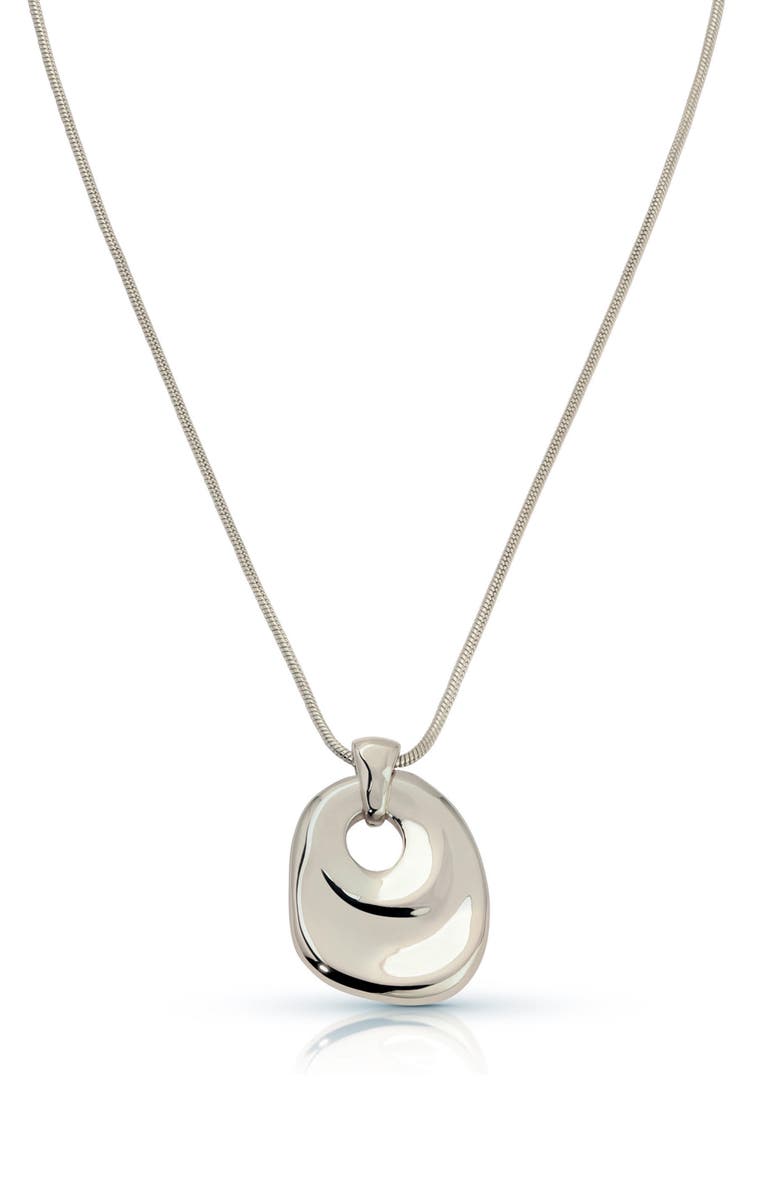 Ettika Liquid Pendant Necklace, Alternate, color, Silver