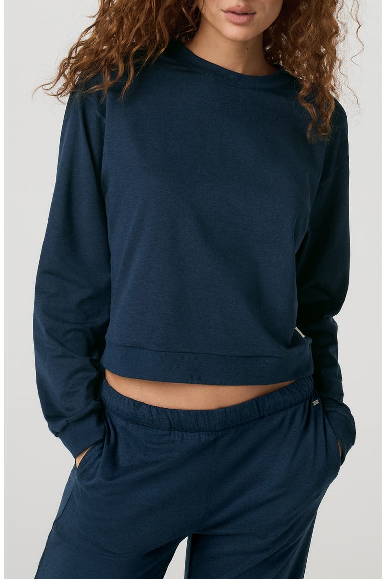 Halo Modern Sweatshirt, Main, color, BLUE COAST HEATHER