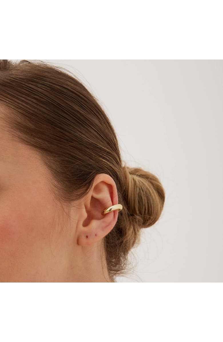 Spero London Chunky Sterling Silver Ear Cuff No Piercing 1 Piece, Alternate, color, Gold