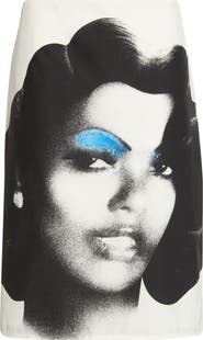 Versace Print Silk Poplin Skirt