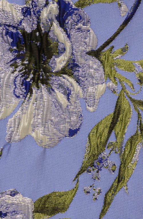 ADRIANNA PAPELL ADRIANNA PAPELL FLORAL JACQUARD FIT & FLARE COCKTAIL DRESS