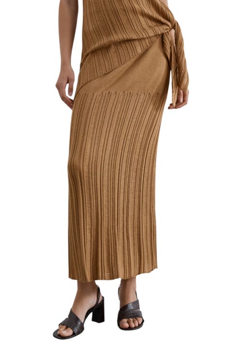 Long Openwork Knit Skirt