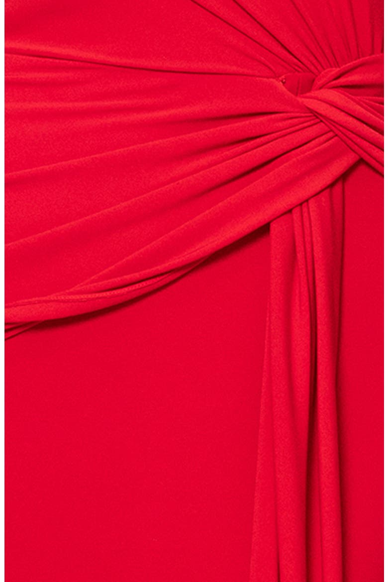 One-Shoulder Twist Evening Gown, Alternate, color, RED