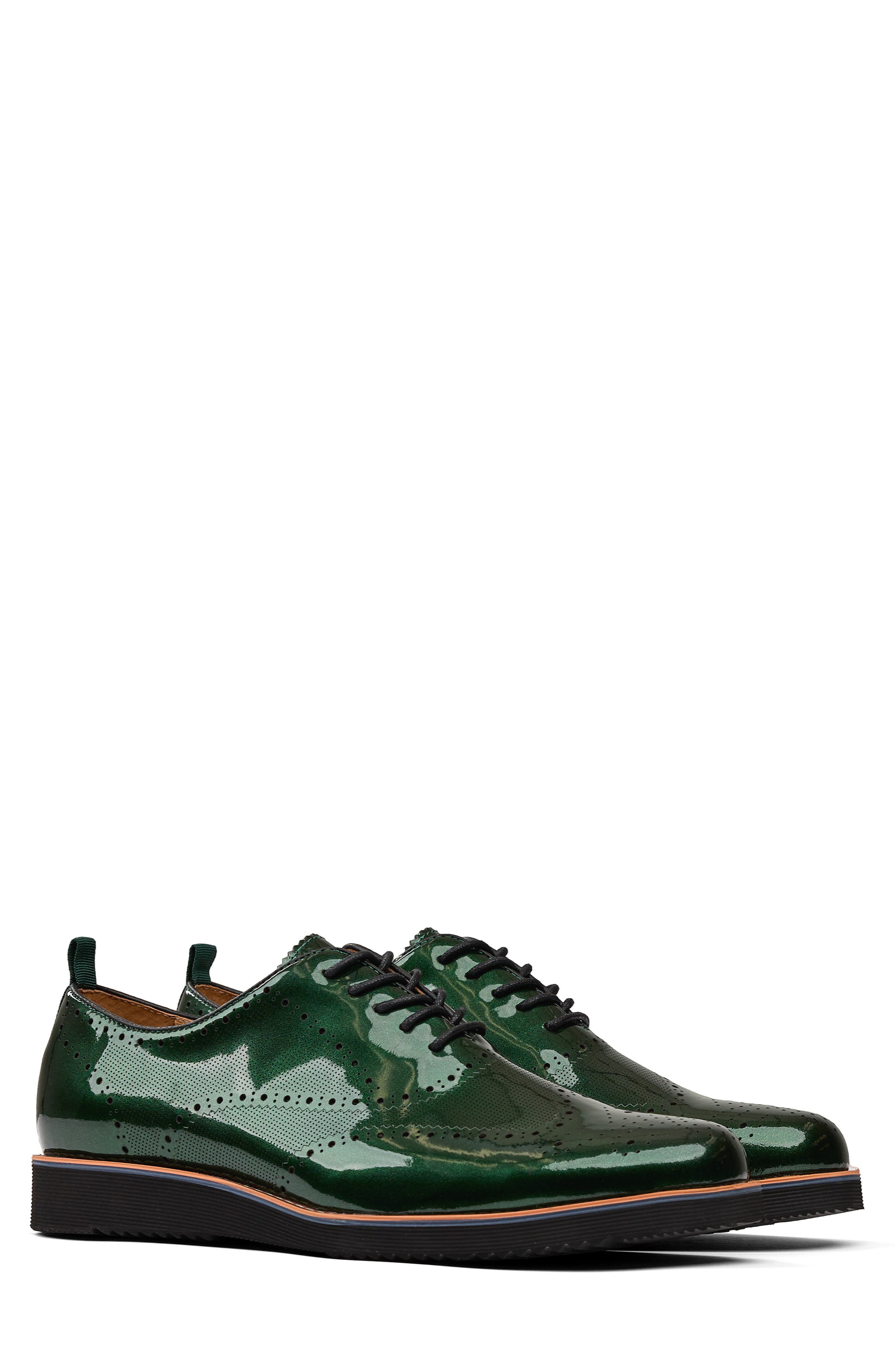MARC NOLAN Oscar Wingtip Oxford, Alternate, color, Forest Green