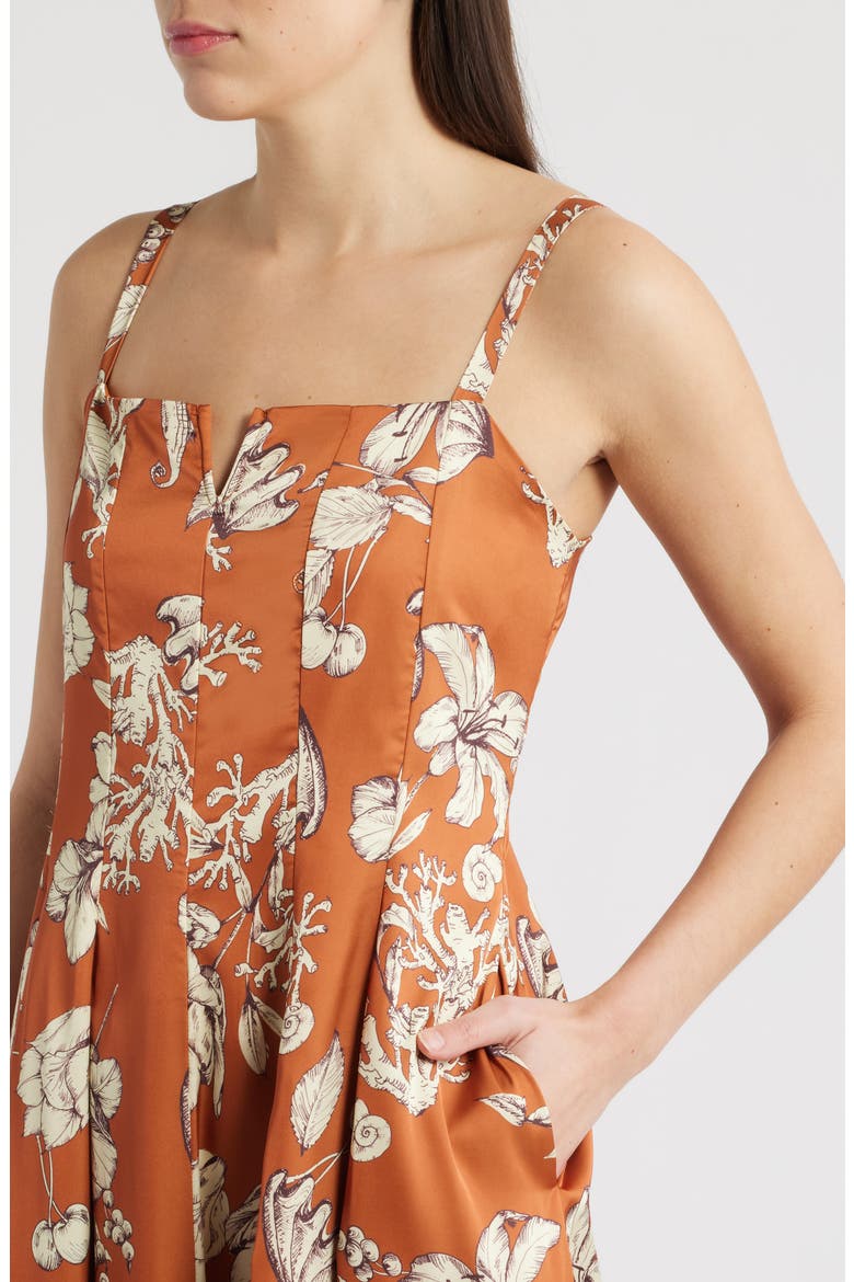 Carisa Sleeveless Flare Maxi Dress, Alternate, color, AMBER