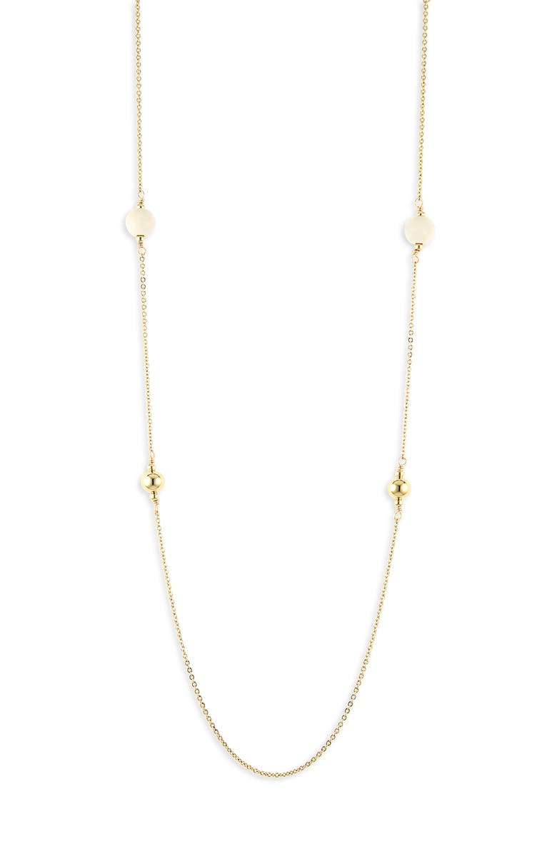 Panacea Howlite Station Necklace, Main, color, Ivory