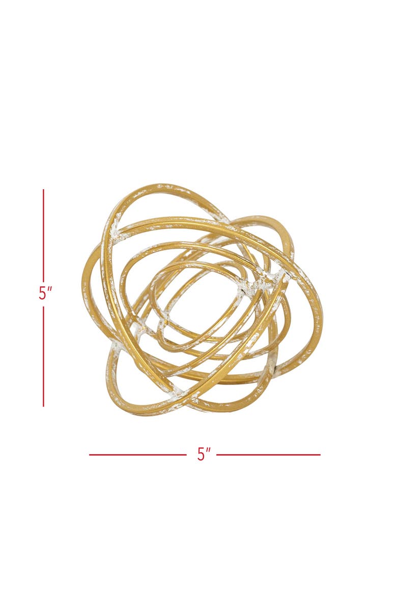 Multiple Ring Decorative Orb Brass Metal, Alternate, color, Gold