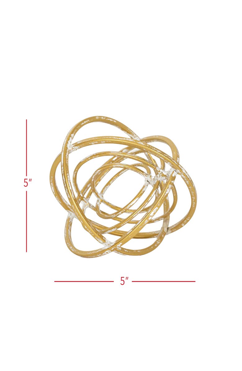 Foreside Home and Garden Multiple Ring Decorative Orb Brass Metal, Alternate, color, Gold