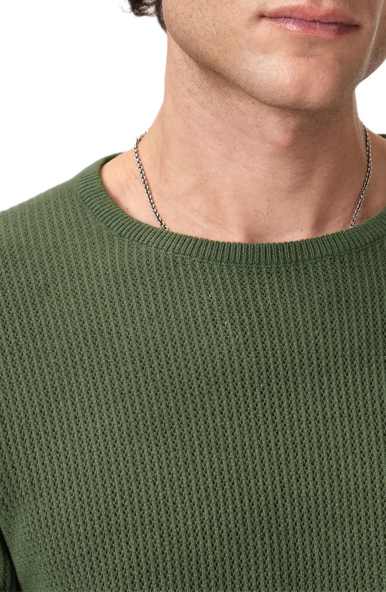 John Varvatos Montclair Mesh Stitch Organic Cotton Blend Sweater, Alternate, color, Light Olive