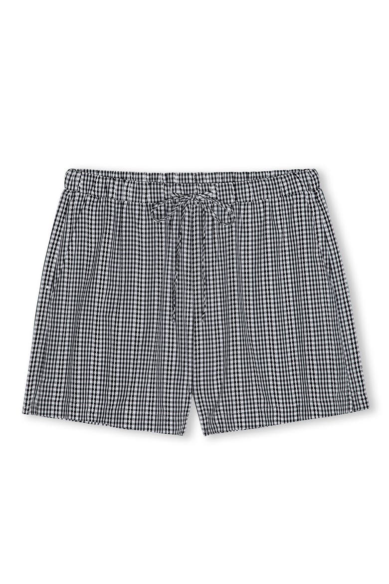 Jenner Gingham Cotton Drawstring Shorts, Main, color, BLACK GINGHAM