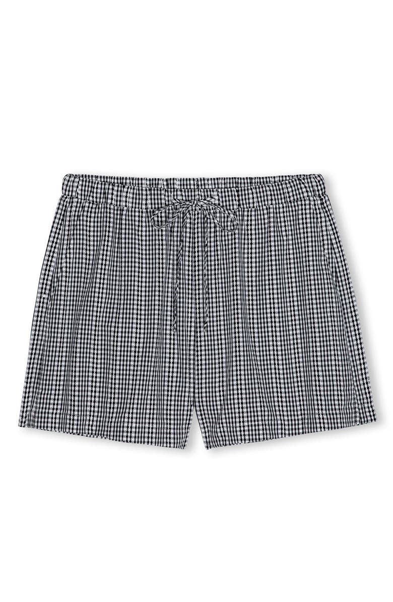 Rails Jenner Gingham Cotton Drawstring Shorts, Main, color, Black Gingham