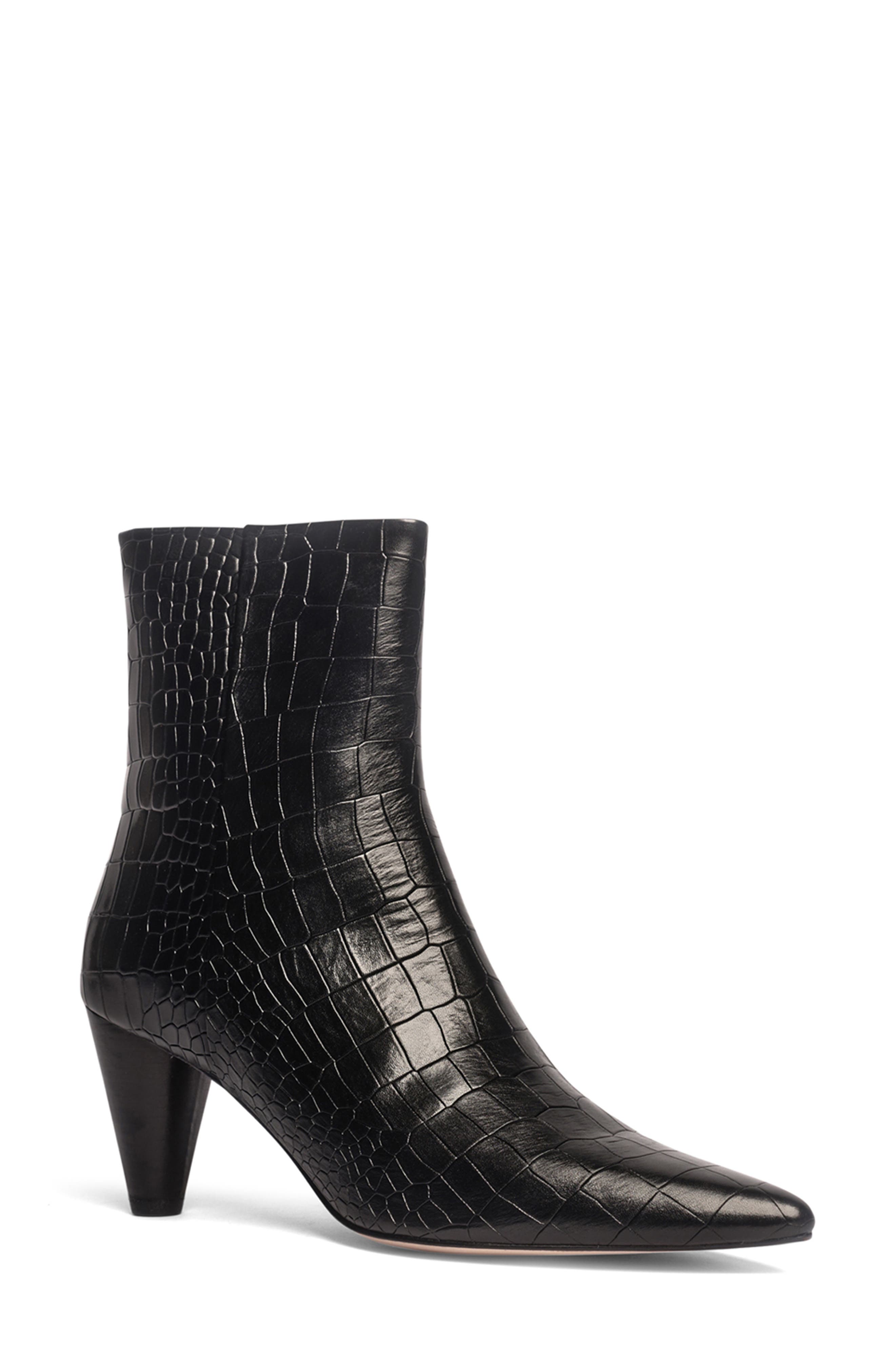 Cora Croc-Embossed Bootie
