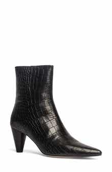 Cora Croc-Embossed Bootie