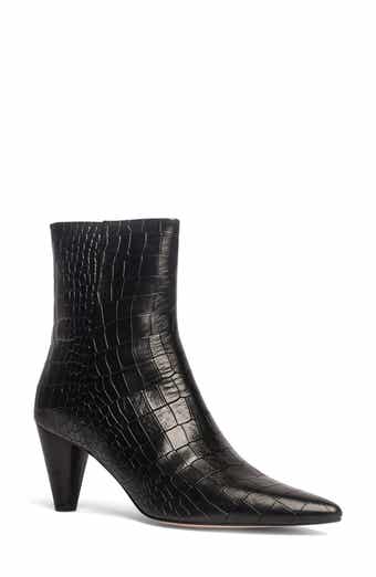 Cora Croc-Embossed Bootie