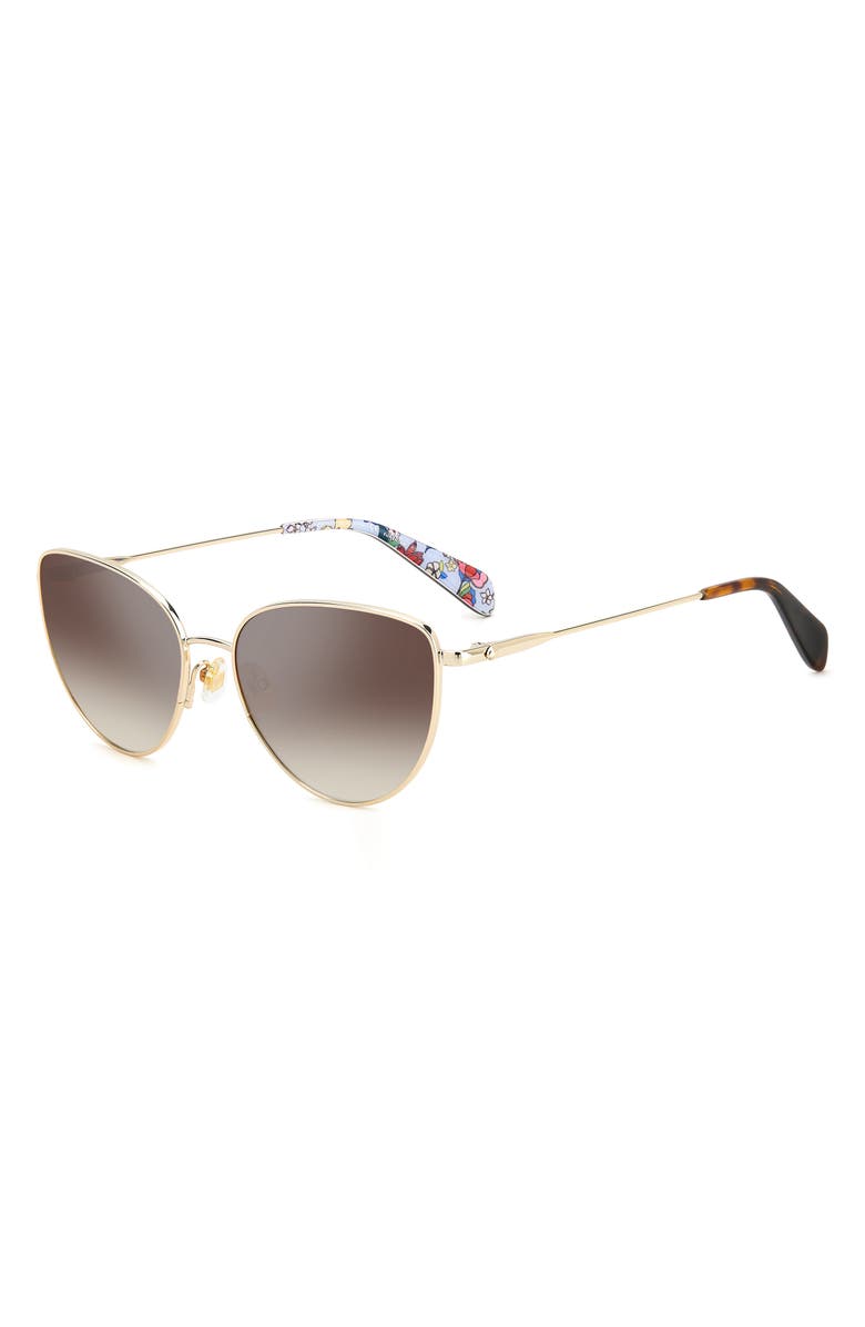 Kate Spade New York 55mm hailey/g/s cat eye sunglasses, Alternate, color, Gold/ Brown