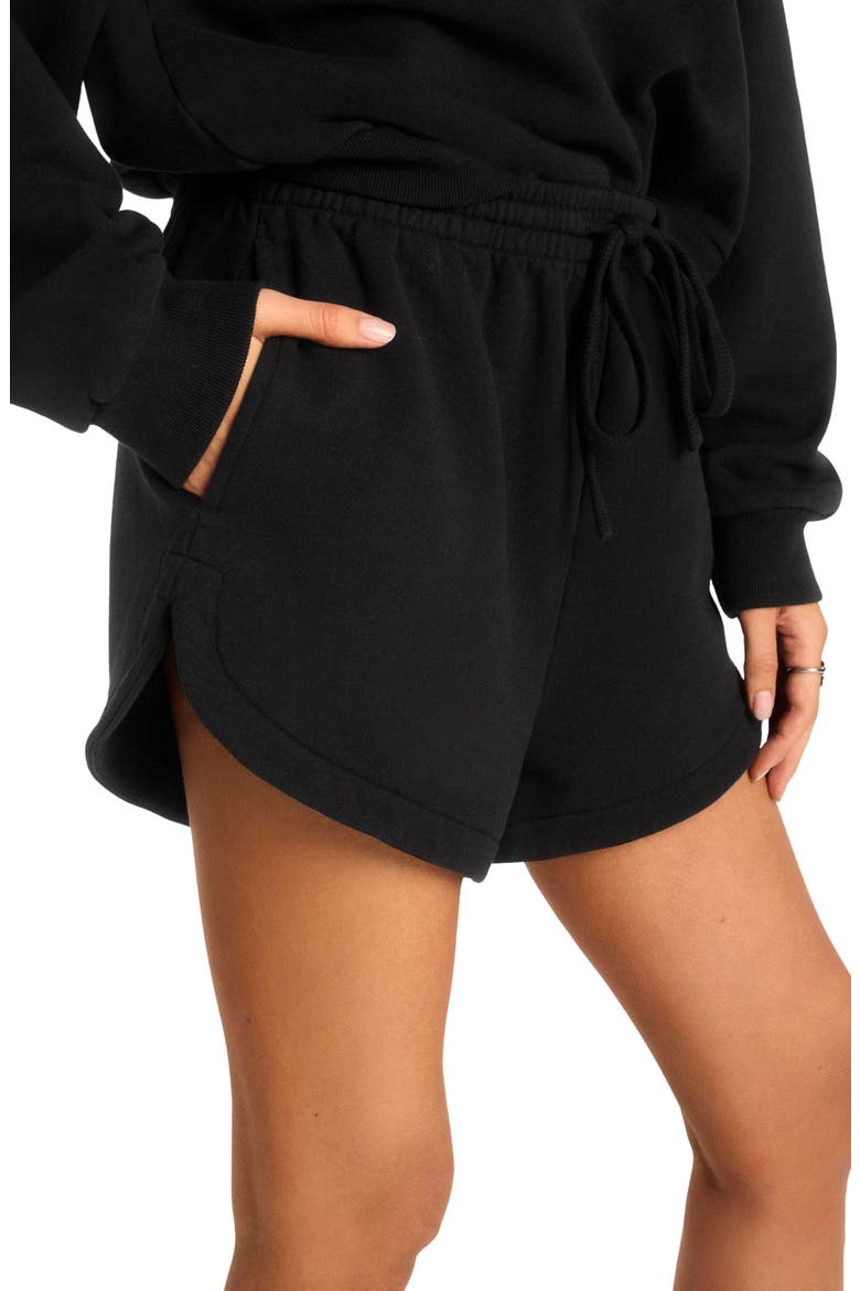 Dawn Cotton Drawstring Shorts, Alternate, color, BLACK