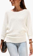 LASCANA 3/4 Sleeve Boat Neck Sweater