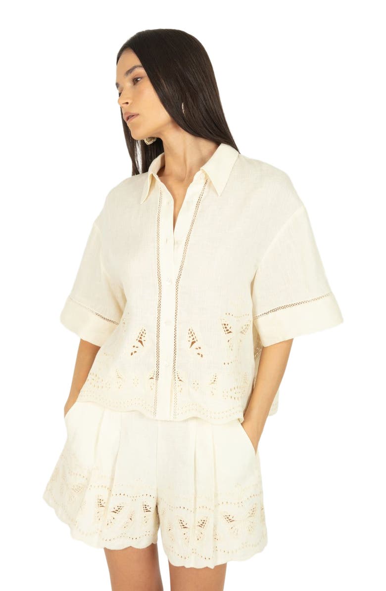 SECRET MISSION Marlene Top, Alternate, color, Antique Crème