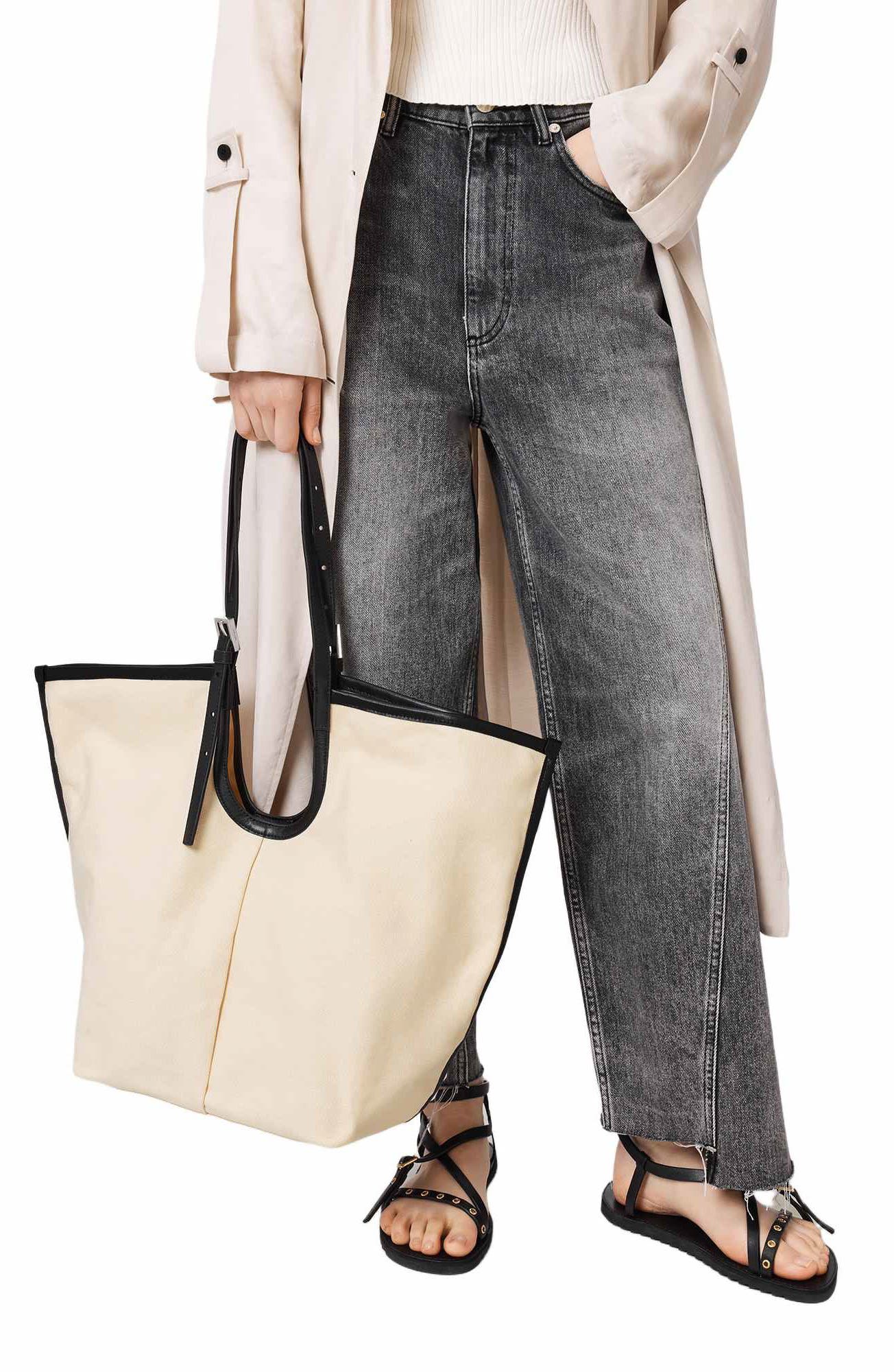 Ara East/West Canvas Tote, Alternate, color, UNBLEACHED WHITE