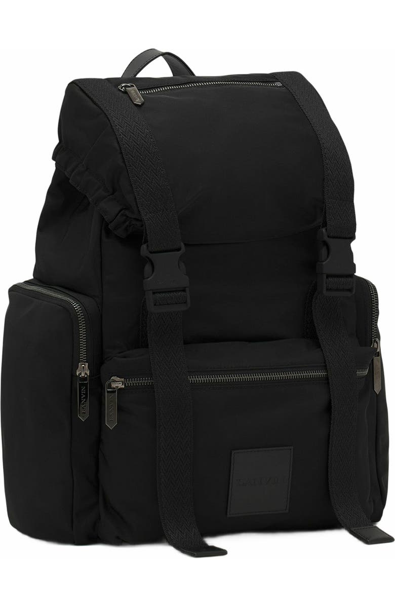 Lanvin Curb Backpack In Recycled Nylon, Alternate, color, Black