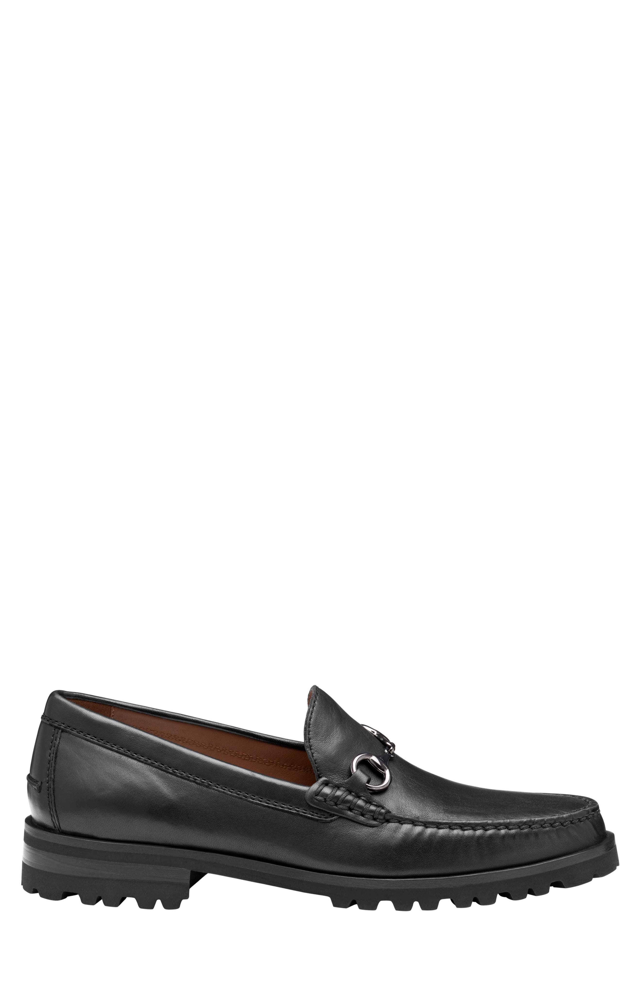 Johnston & Murphy Baldwin Lug Sole Bit Loafer, Alternate, color, Black Sheepskin