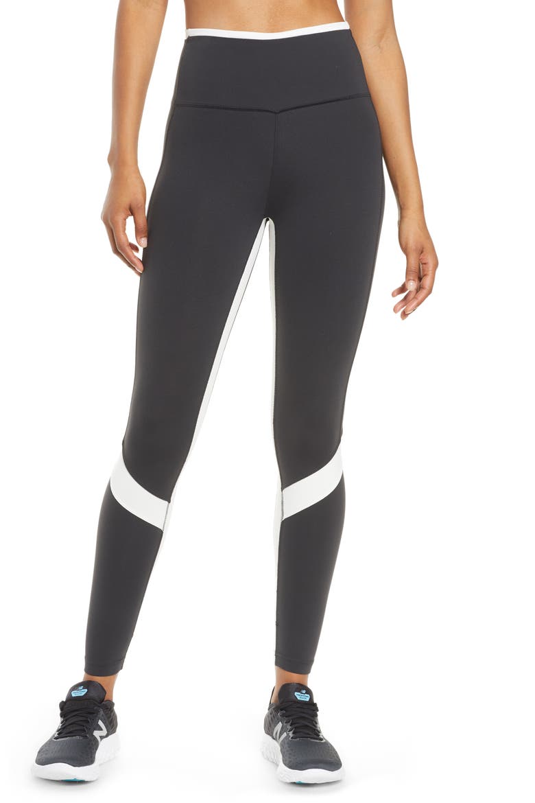 Transform High Rise 7/8 Pocket Tights, Main, color, BLACK WHITE