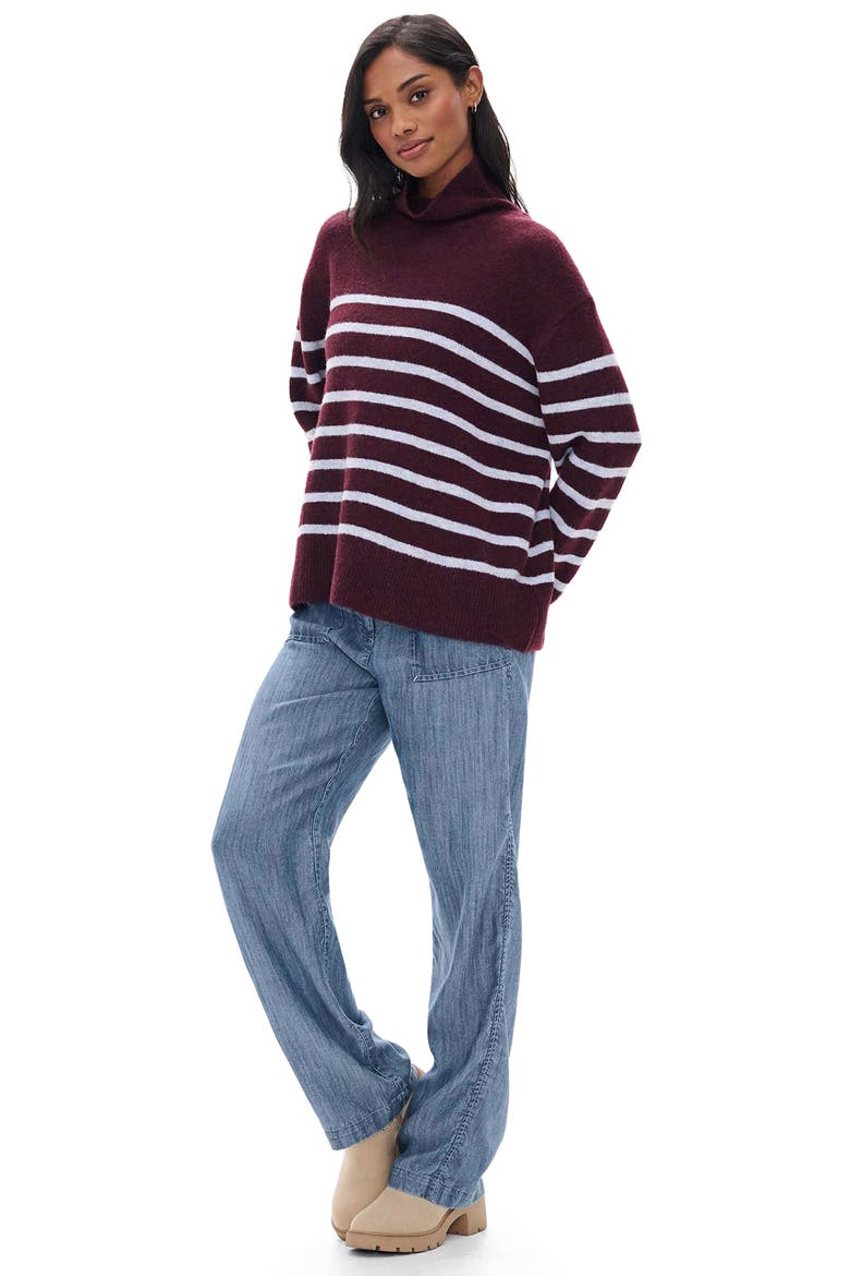 Cozy Mock Neck Sweater, Alternate, color, RUMBA RED