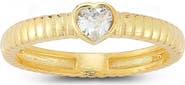 SPHERA MILANO 14K Gold Plate Heart CZ Ring