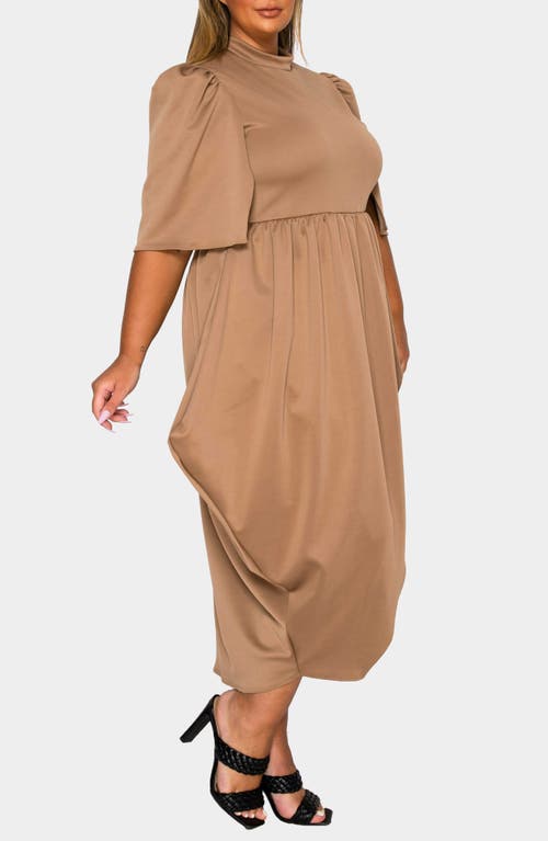 L I V D Aesira Tulip Hem Maxi Dress In Brown