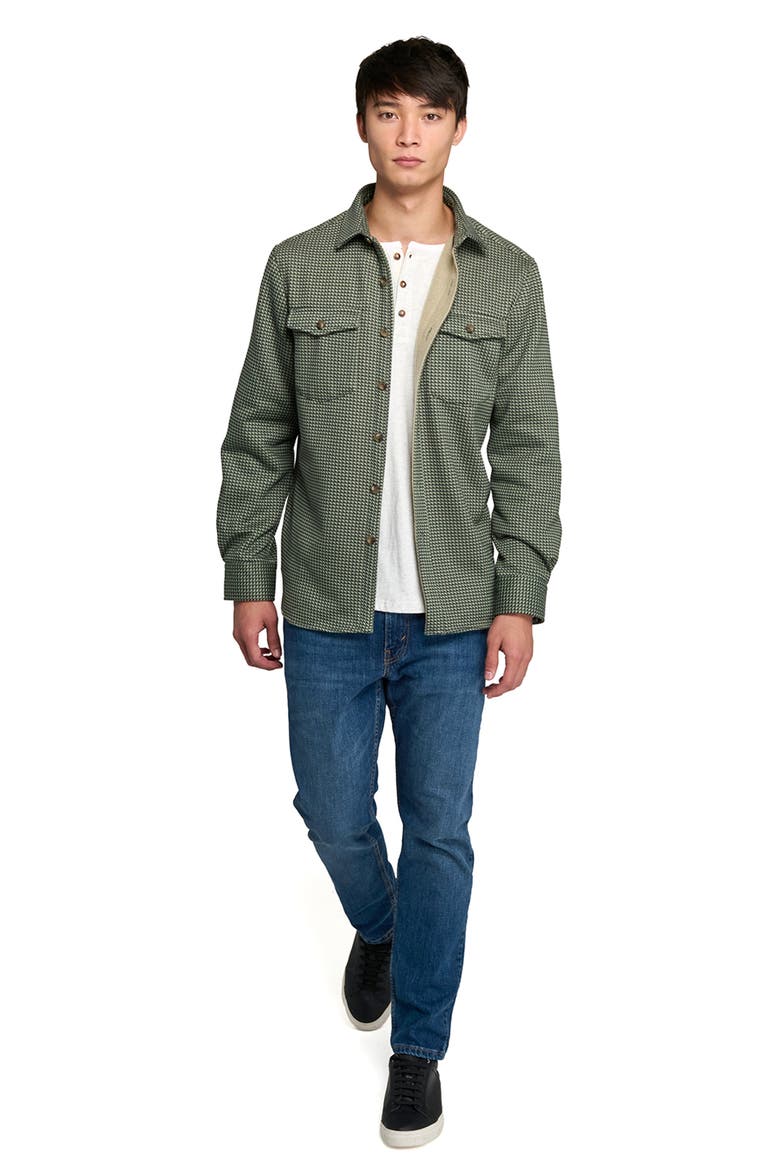 Houndstooth Shirt Jacket, Alternate, color, OLIVE