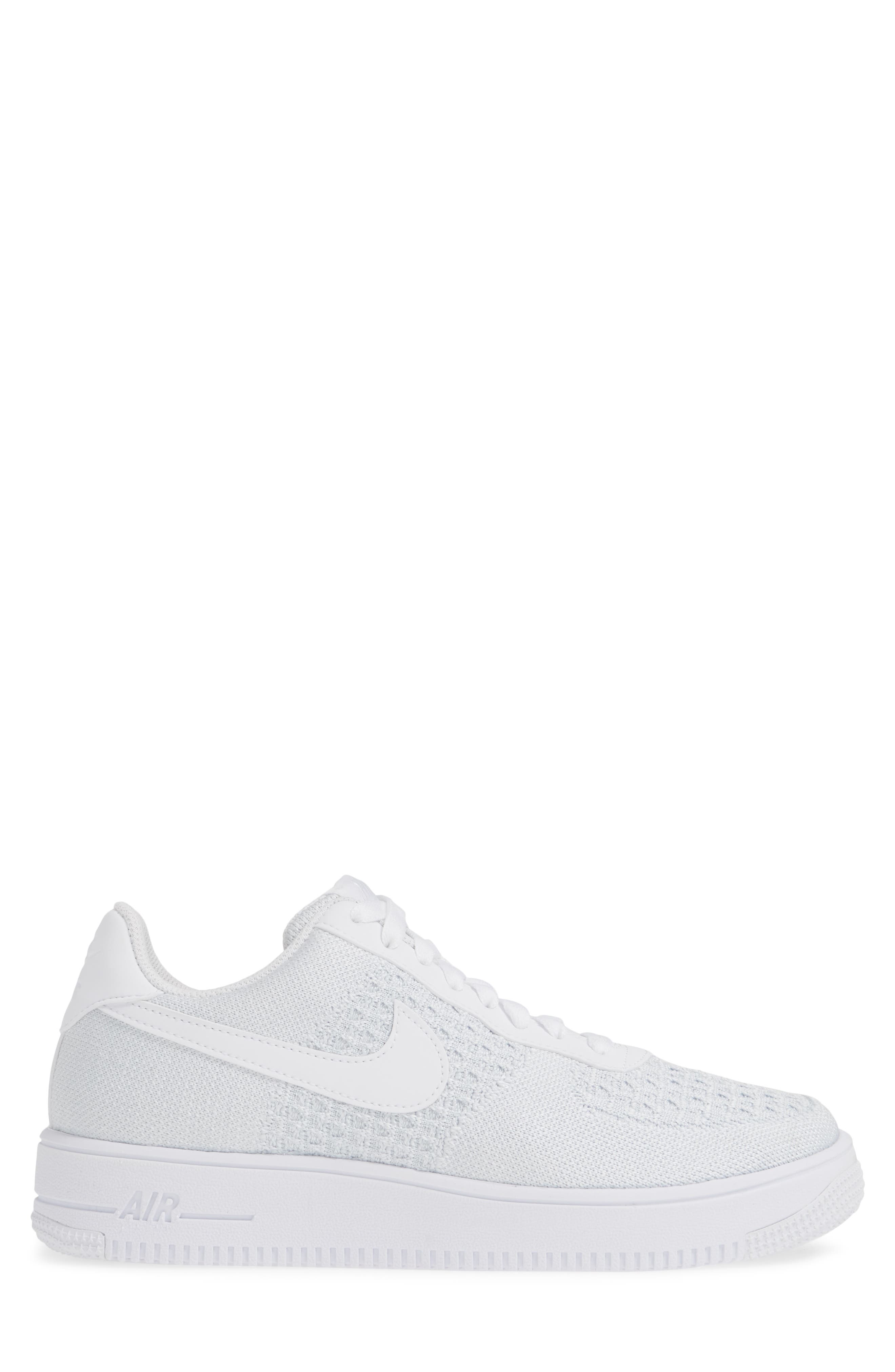 Air Force 1 Flyknit 2.0 Basketball Sneaker, Alternate, color, WHITE/ PURE PLATINUM/ WHITE
