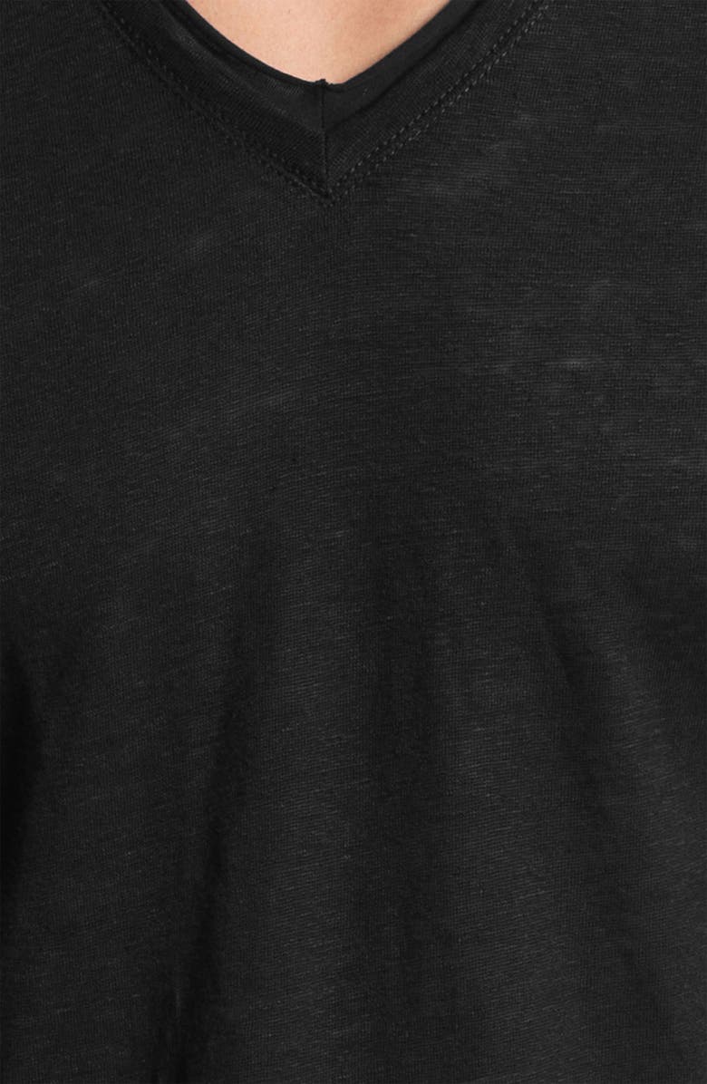 John Varvatos Linen Slim Fit V-Neck T-Shirt, Alternate, color,