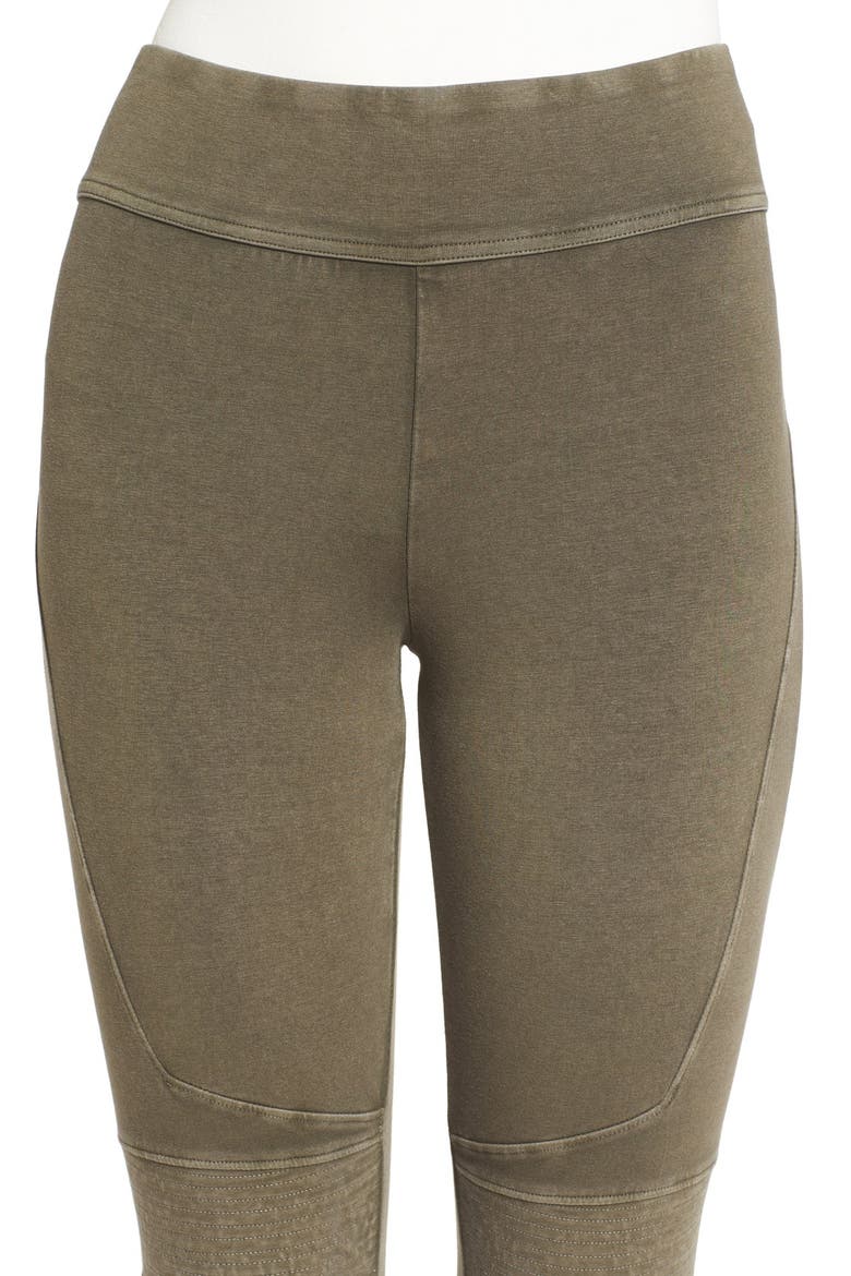 Stretch Cotton Moto Leggings, Alternate, color, OLIVE SARMA
