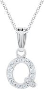 Mignonette White Topaz Pavé Initial Pendant Necklace
