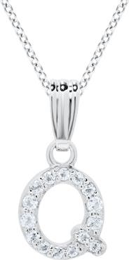 Mignonette White Topaz Pavé Initial Pendant Necklace