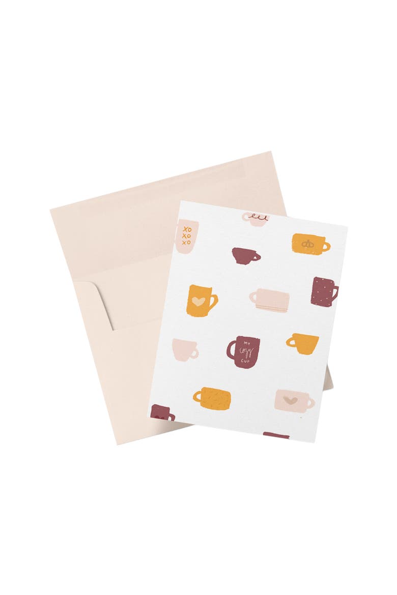 Fall Coffee Boxed Greeting Card Set, Main, color, Light Pink Envelopes