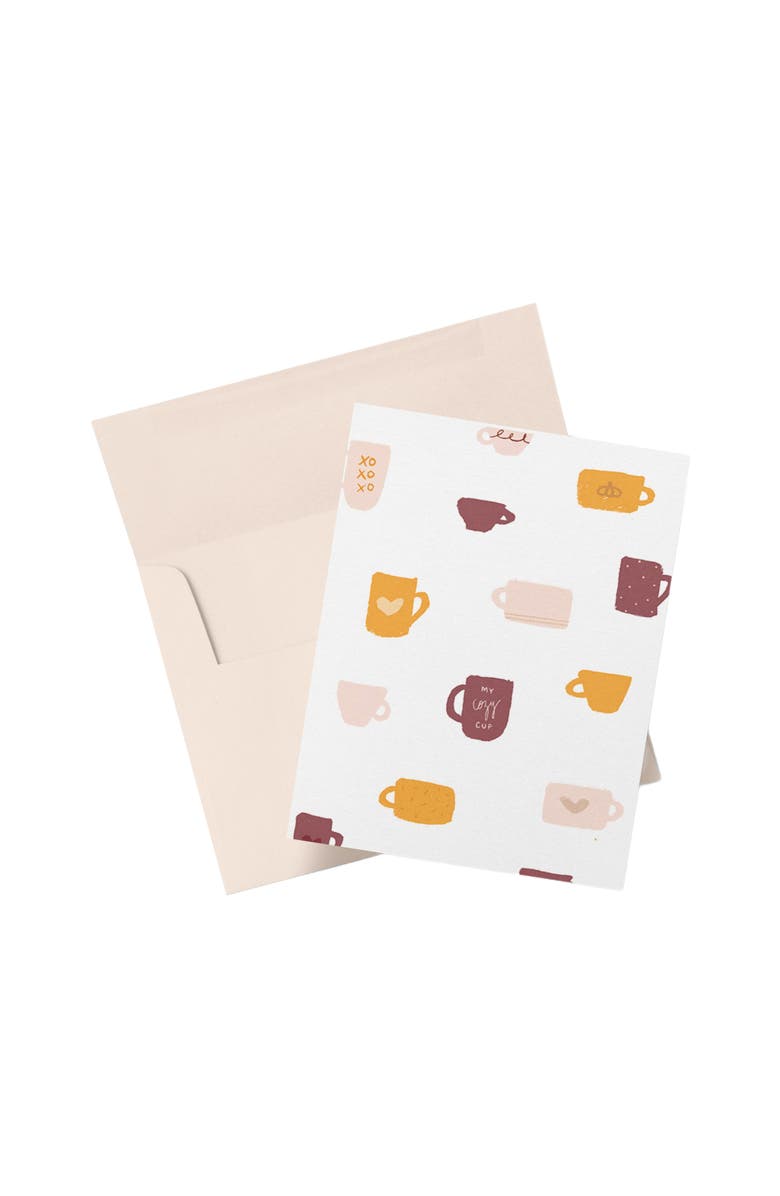 Joy Paper Co. Fall Coffee Boxed Greeting Card Set, Main, color, Light Pink Envelopes