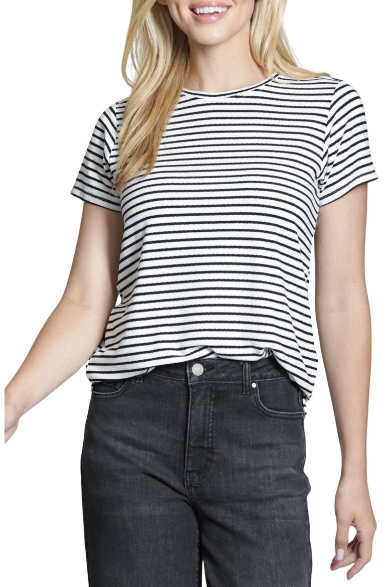 Stripe Crewneck T-Shirt, Main, color, WHITEBLACK STRIPE