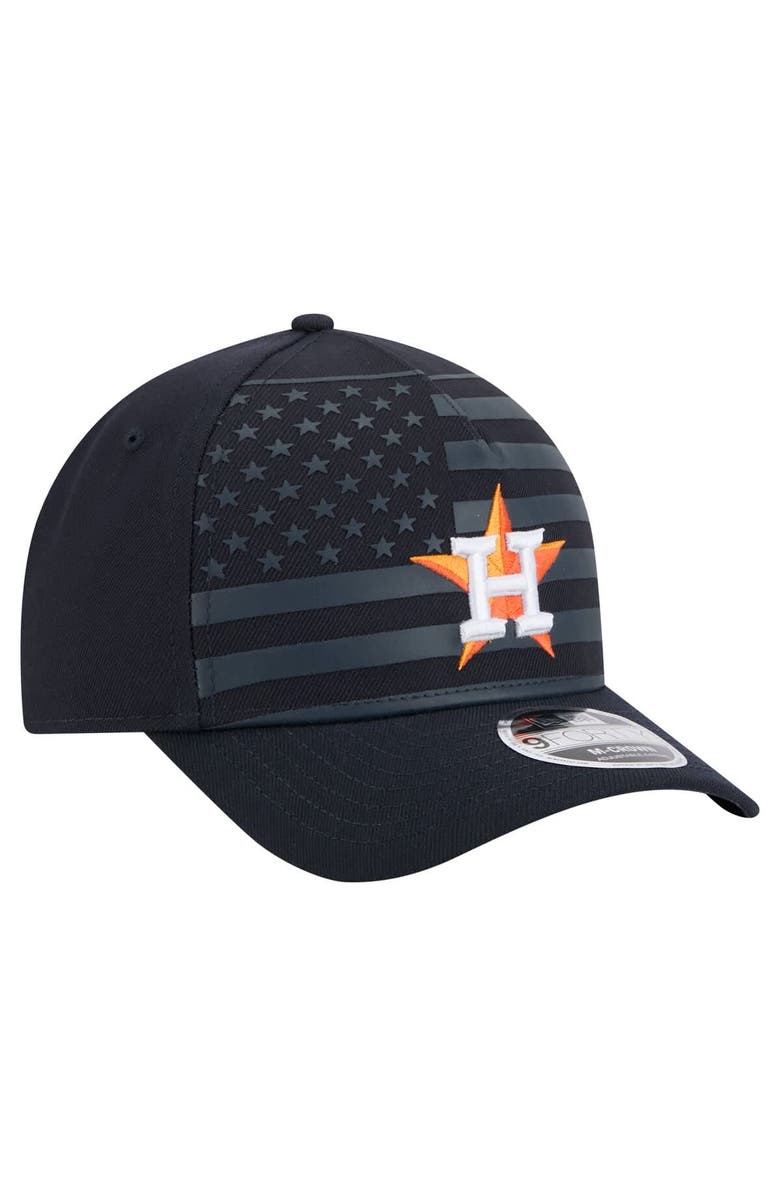 New Era Men's New Era Navy Houston Astros American Flag 9FORTY M-Crown A-Frame Adjustable Hat, Alternate, color, 