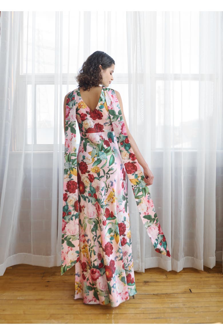 Catalina Silky Gown In Petal Muse, Alternate, color, Petal Muse