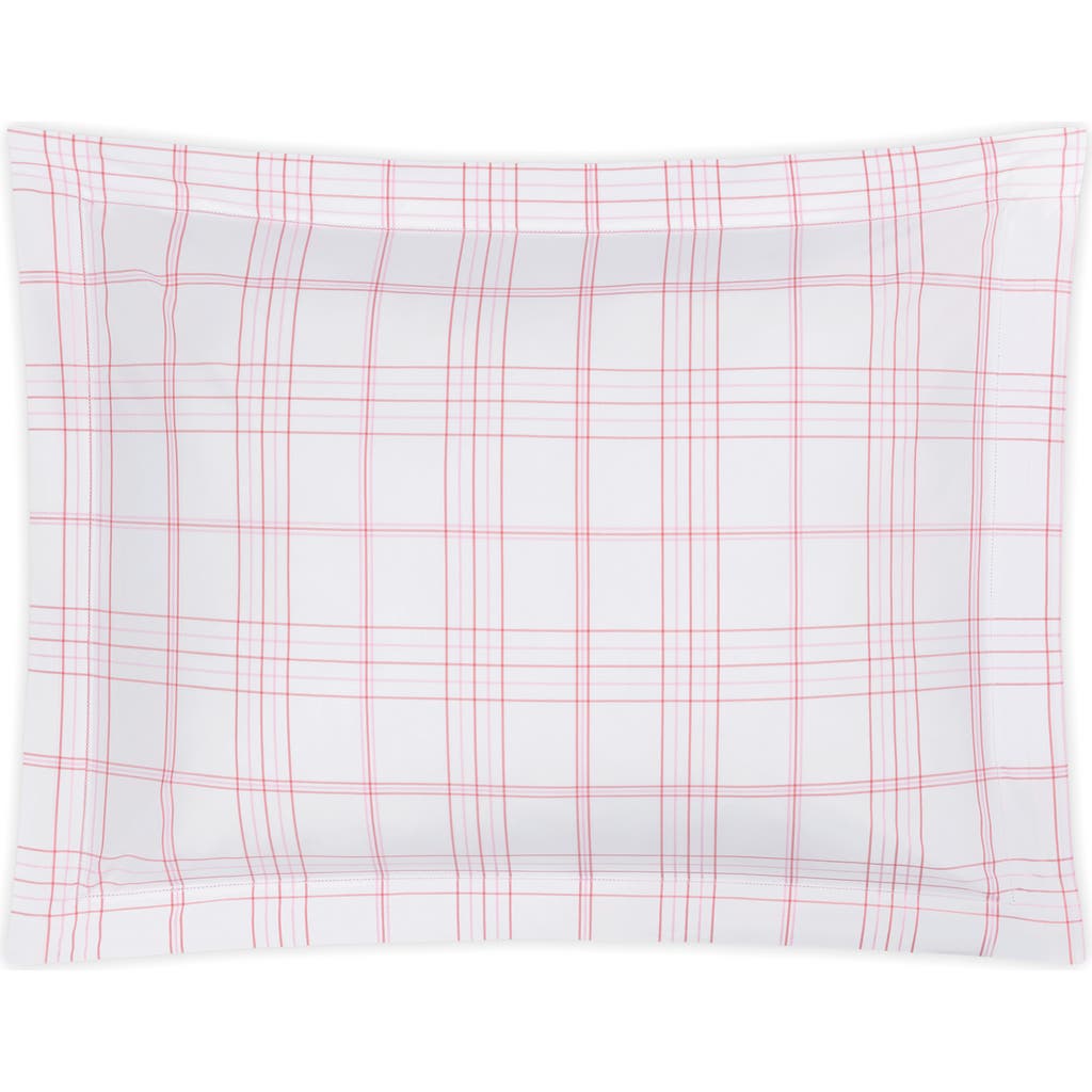 Matouk August Plaid Pillow Sham In Pink