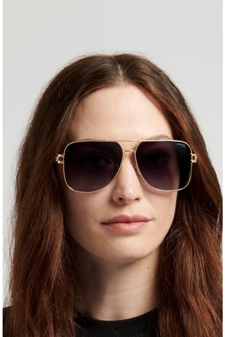 63mm Oversize Square Sunglasses, Alternate, color, ROSE GOLD/ DARK GREY SF