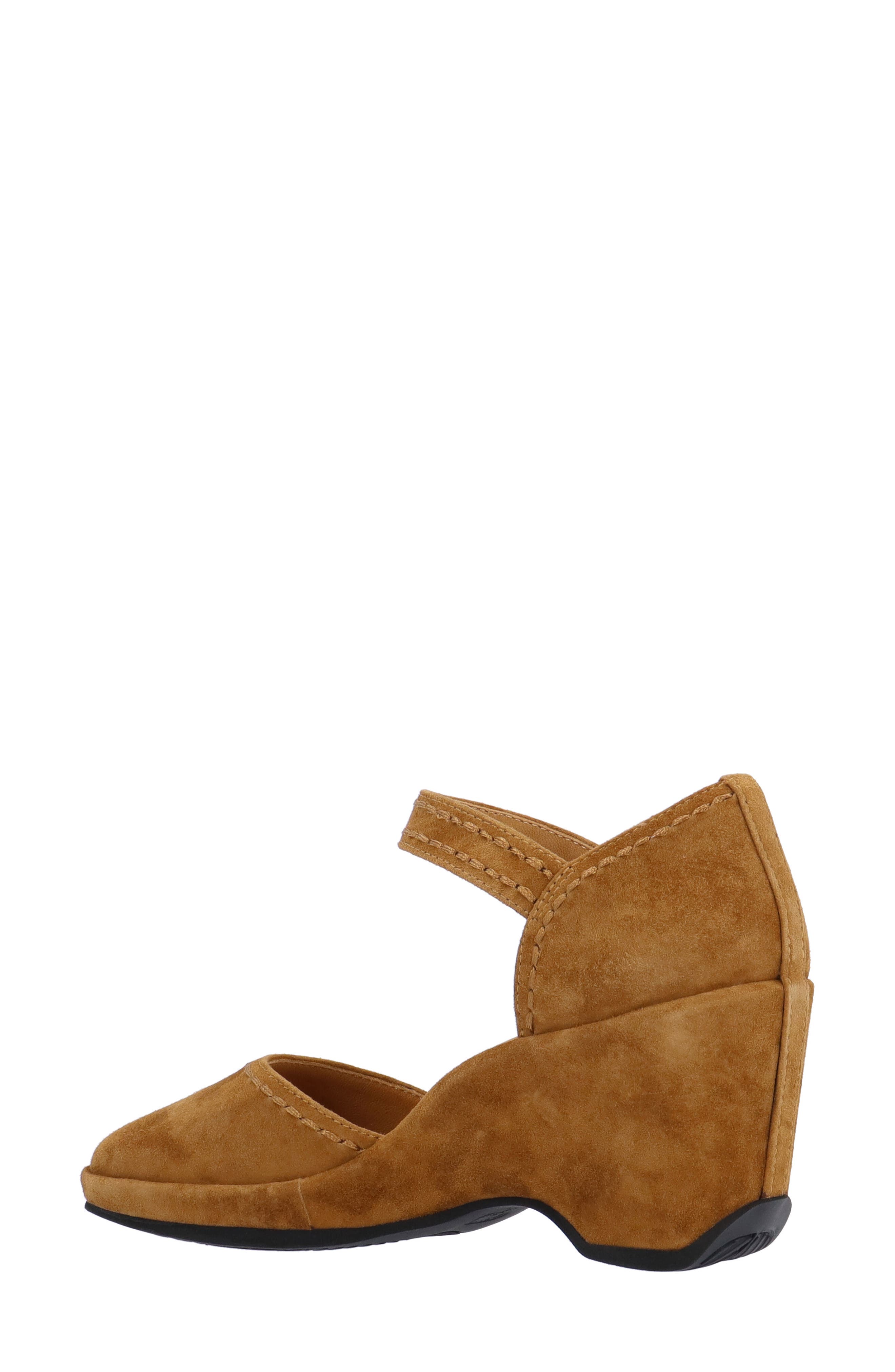 L'Amour des Pieds Orva Ankle Strap Wedge, Alternate, color, Coffee