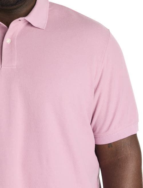 Harbor Bay By Dxl Big & Tall Piqué Polo Shirt In Orchid Haze