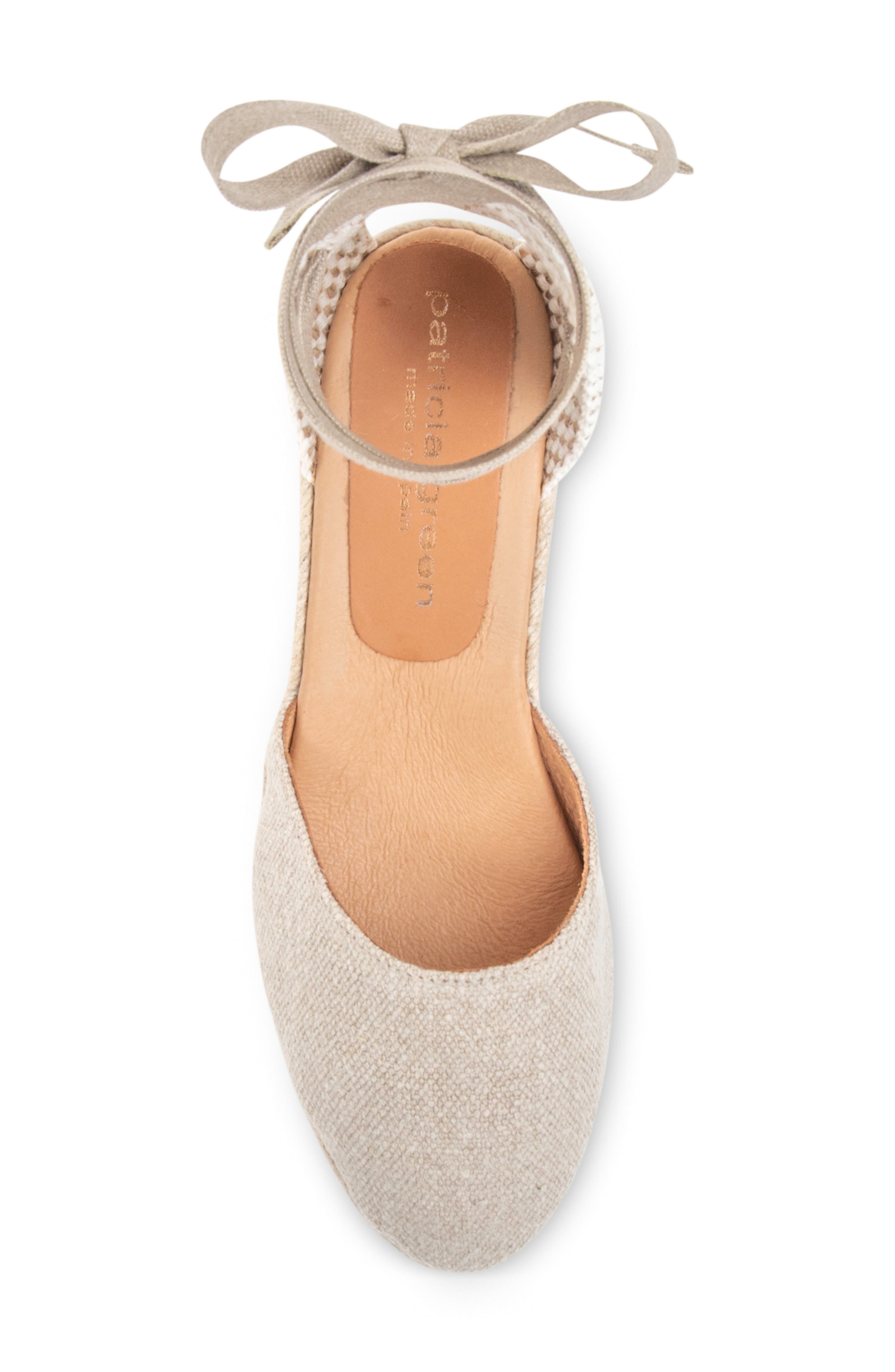 Leon Espadrille Lace-Up Wedge, Alternate, color, NATURAL
