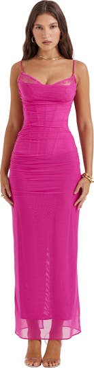 Nalini Mesh Corset Cocktail Dress
