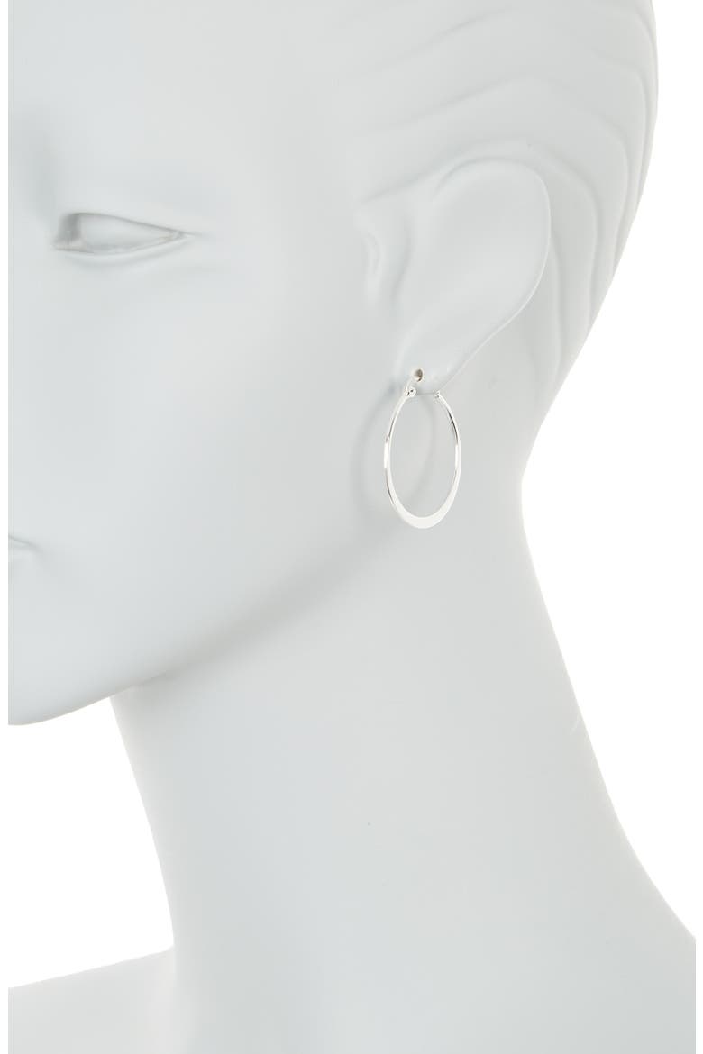 Large Flat Hoop Earrings, Alternate, color, SILVER