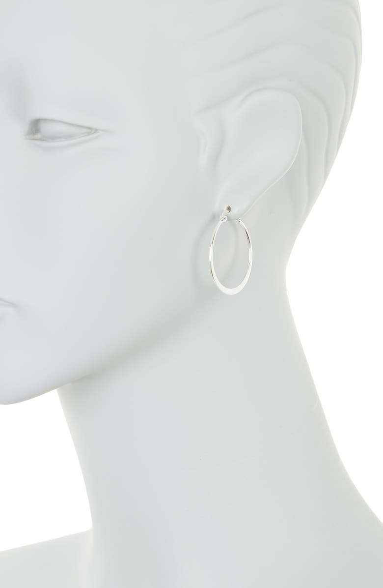 Argento Vivo Sterling Silver Large Flat Hoop Earrings, Alternate, color, Silver