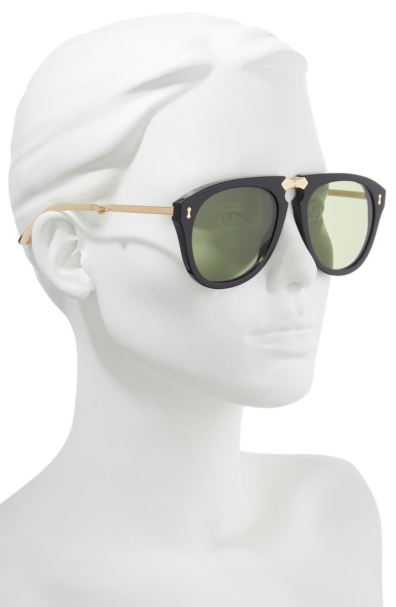 Gucci 56mm Aviator Sunglasses, Alternate, color,
