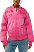 True Religion Rhinestone Embellished Logo Bomber Jacket